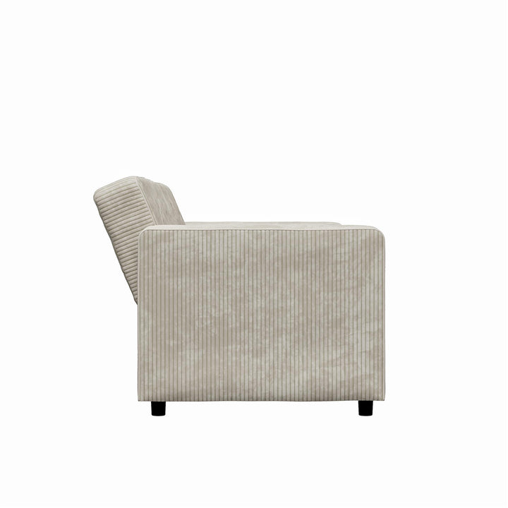 Allie Corduroy Futon Sofa Bed - Ivory Corduroy - 3-Seater