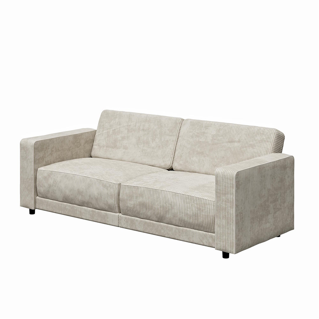 Allie Corduroy Futon Sofa Bed - Ivory Corduroy - 3-Seater