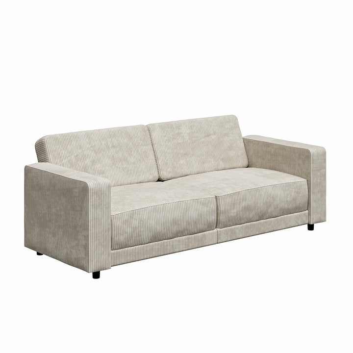 Allie Corduroy Futon Sofa Bed - Ivory Corduroy - 3-Seater