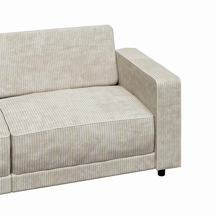 Allie Corduroy Futon Sofa Bed - Ivory Corduroy - 3-Seater