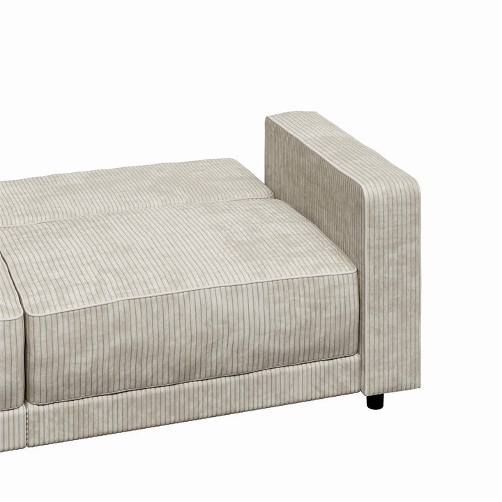 Allie Corduroy Futon Sofa Bed - Ivory Corduroy - 3-Seater