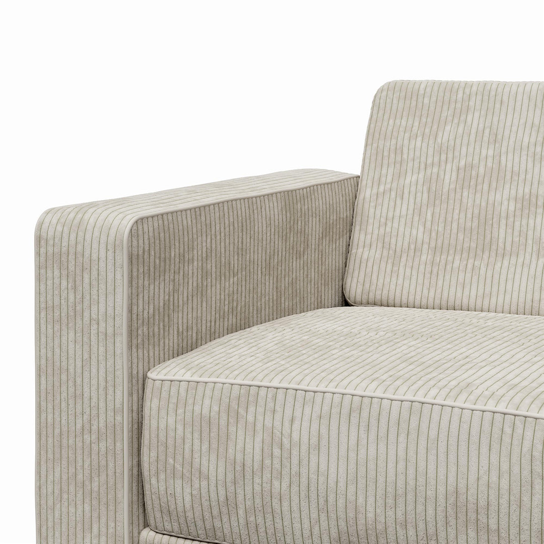 Allie Corduroy Futon Sofa Bed - Ivory Corduroy - 3-Seater