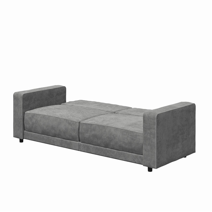 Allie Corduroy Futon Sofa Bed - Gray Corduroy - 3-Seater