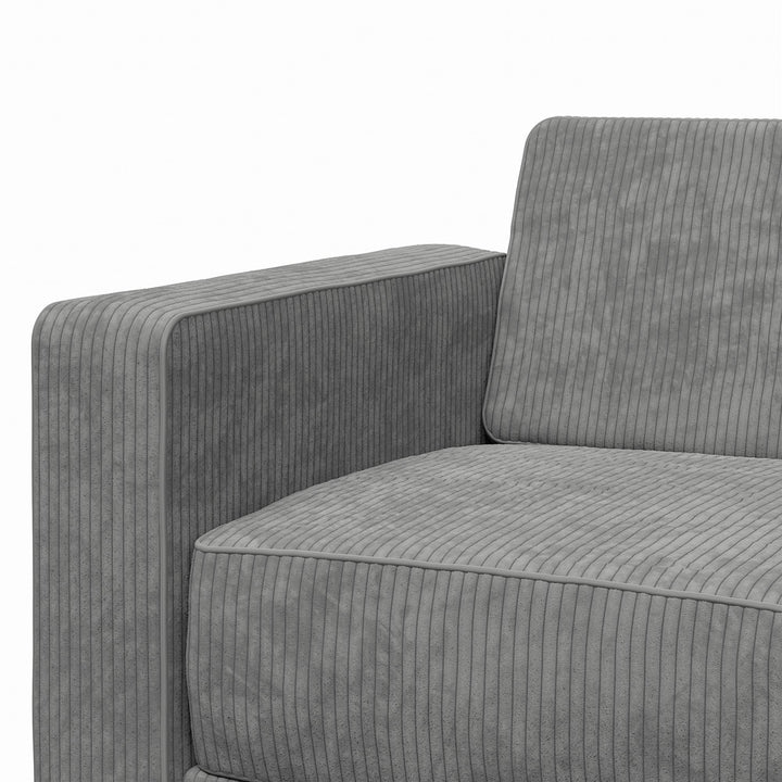 Allie Corduroy Futon Sofa Bed - Gray Corduroy - 3-Seater