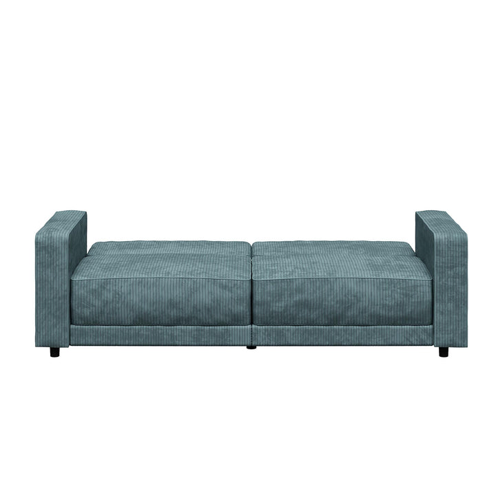 Allie Corduroy Futon Sofa Bed - Teal Corduroy - 3-Seater