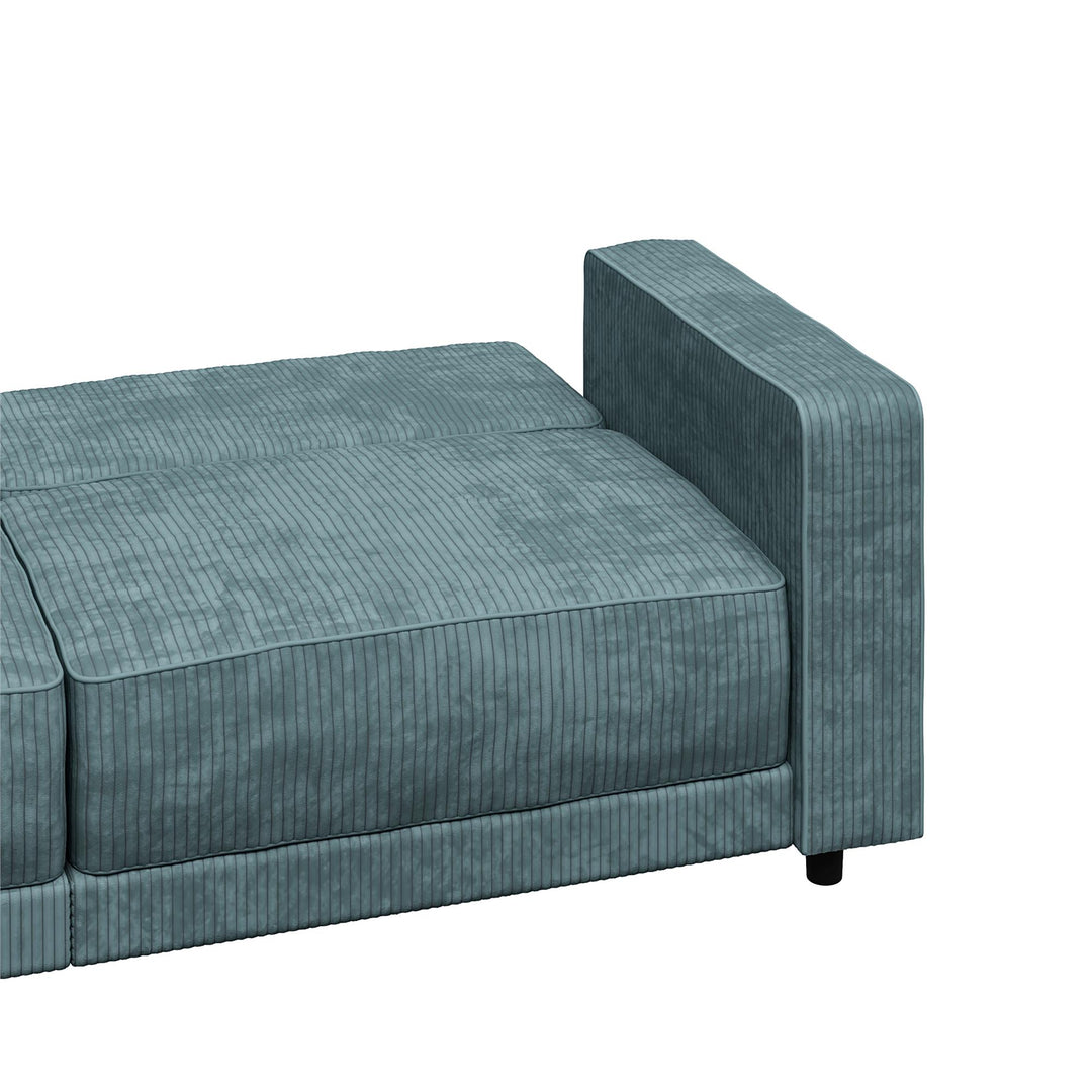 Allie Corduroy Futon Sofa Bed - Teal Corduroy - 3-Seater
