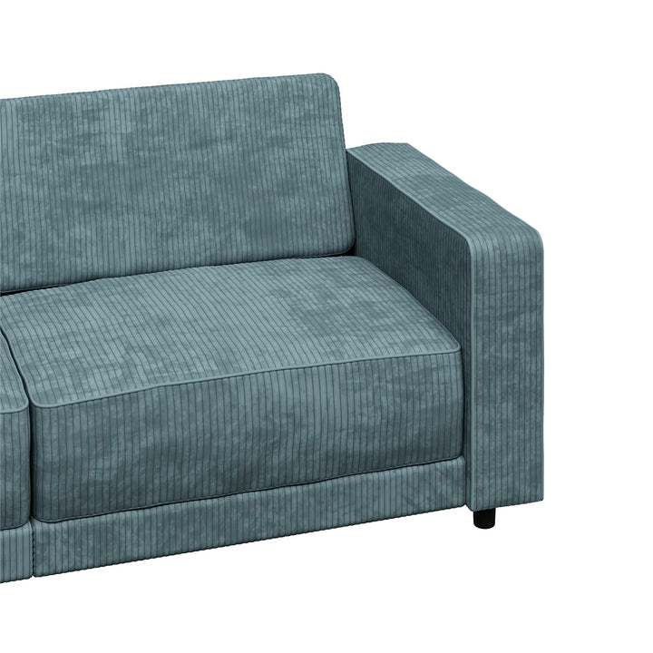 Allie Corduroy Futon Sofa Bed - Teal Corduroy - 3-Seater