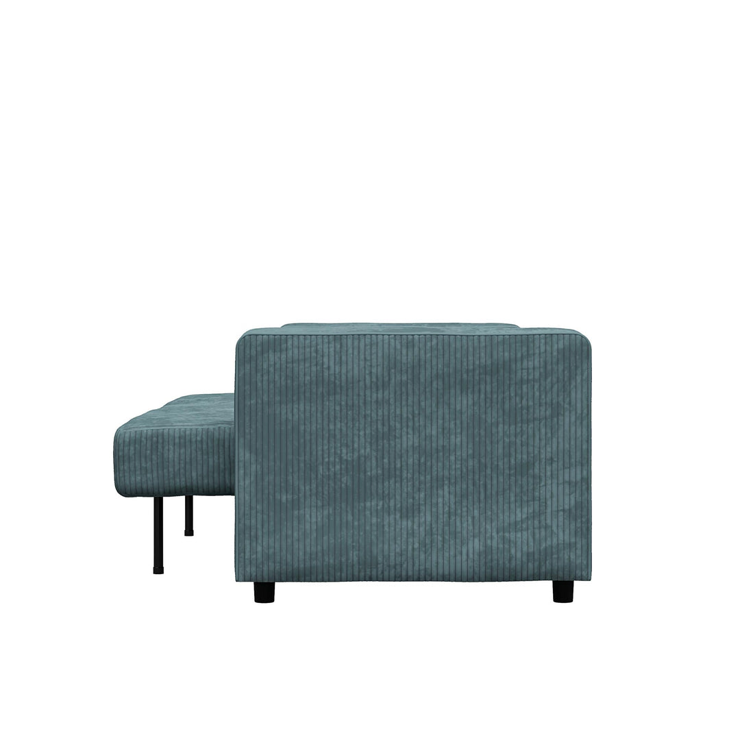Allie Corduroy Futon Sofa Bed - Teal Corduroy - 3-Seater