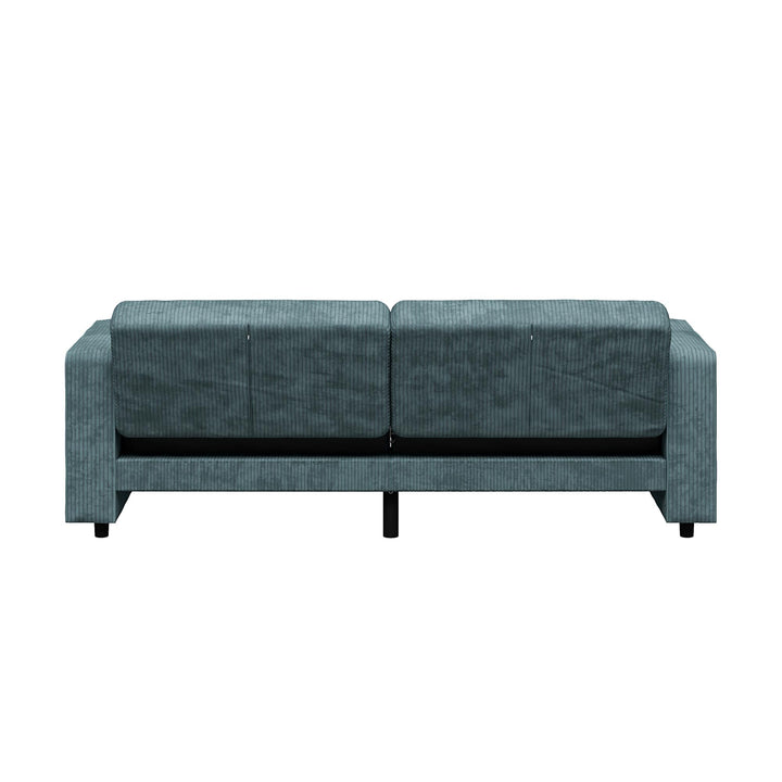 Allie Corduroy Futon Sofa Bed - Teal Corduroy - 3-Seater