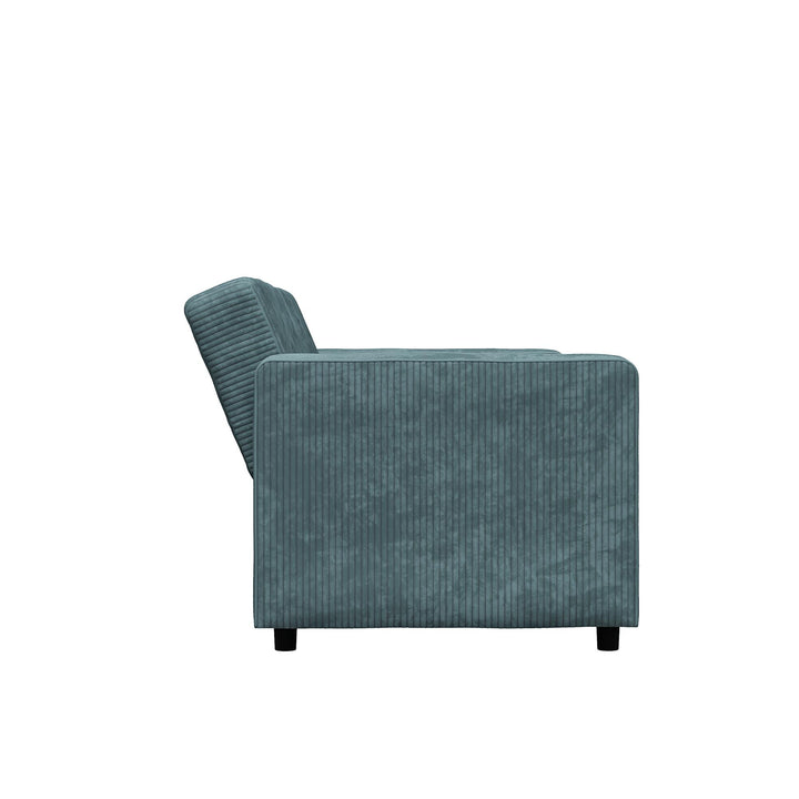 Allie Corduroy Futon Sofa Bed - Teal Corduroy - 3-Seater