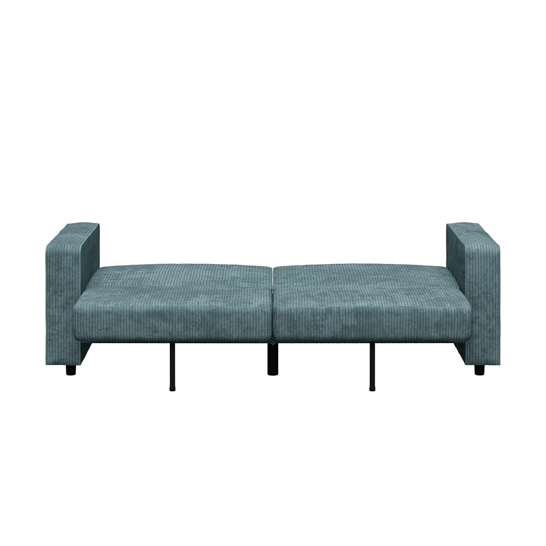 Allie Corduroy Futon Sofa Bed - Teal Corduroy - 3-Seater