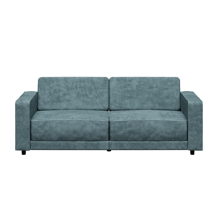 Allie Corduroy Futon Sofa Bed - Teal Corduroy - 3-Seater
