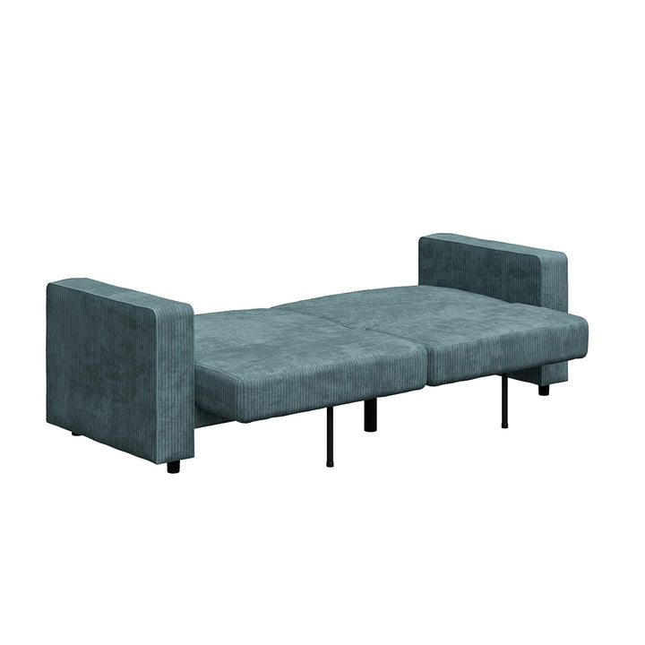 Allie Corduroy Futon Sofa Bed - Teal Corduroy - 3-Seater