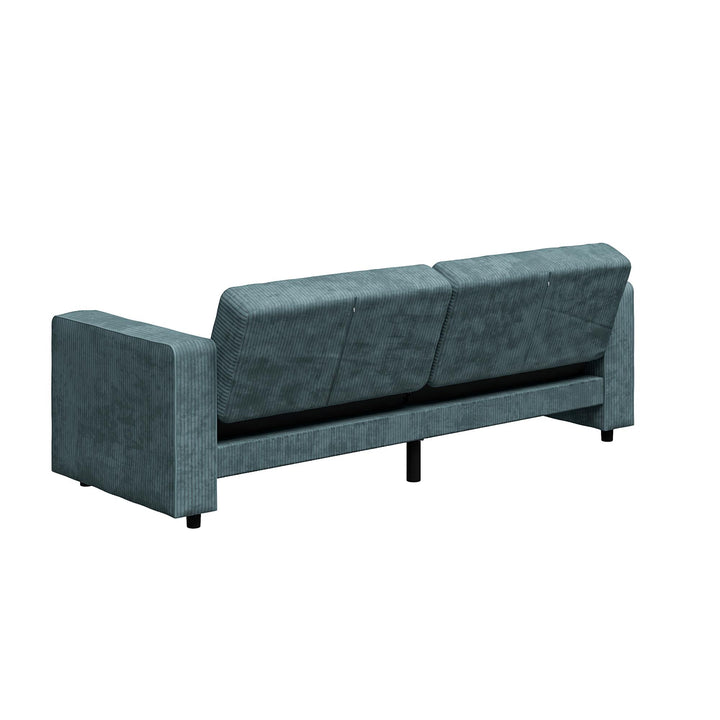 Allie Corduroy Futon Sofa Bed - Teal Corduroy - 3-Seater