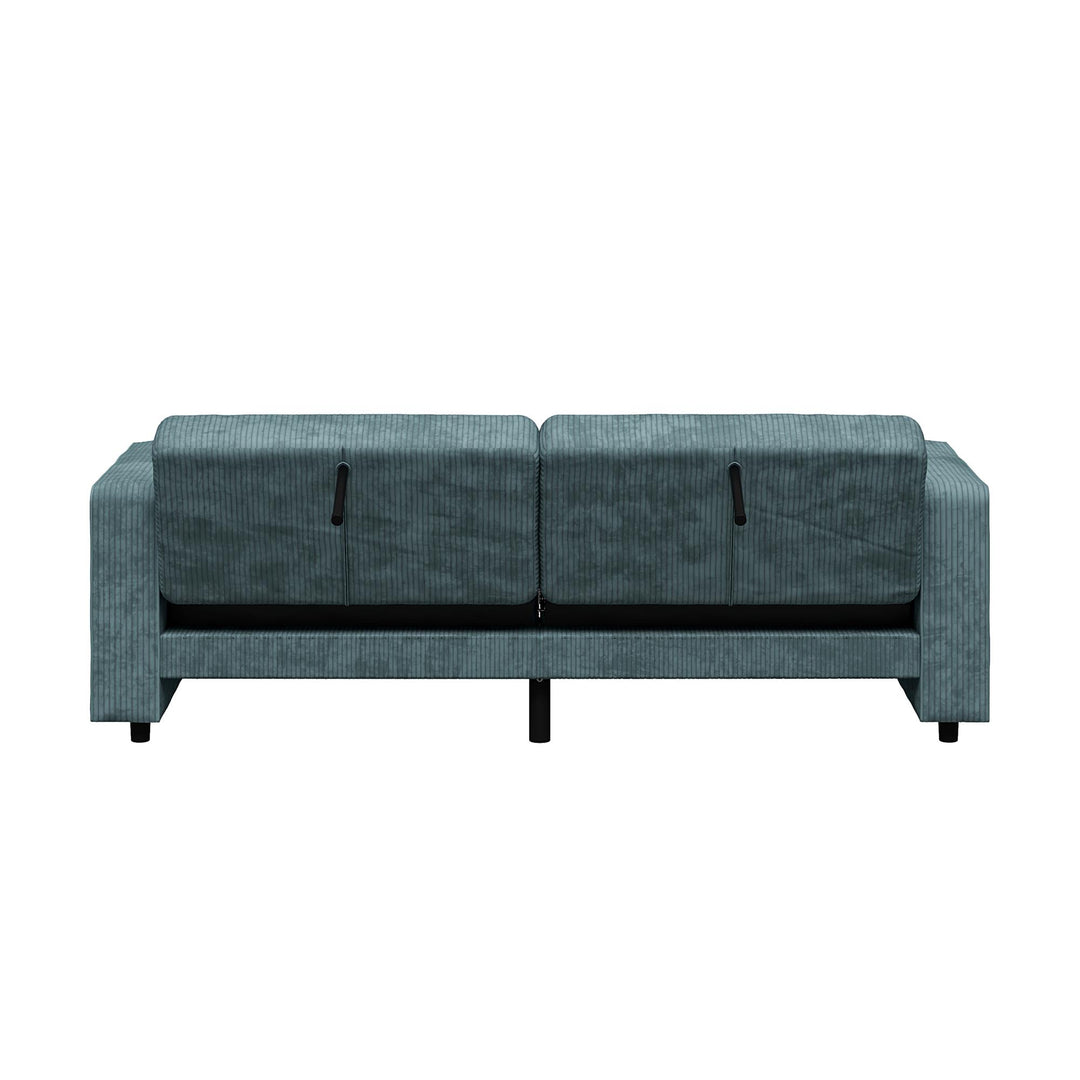 Allie Corduroy Futon Sofa Bed - Teal Corduroy - 3-Seater