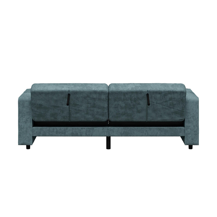 Allie Corduroy Futon Sofa Bed - Teal Corduroy - 3-Seater