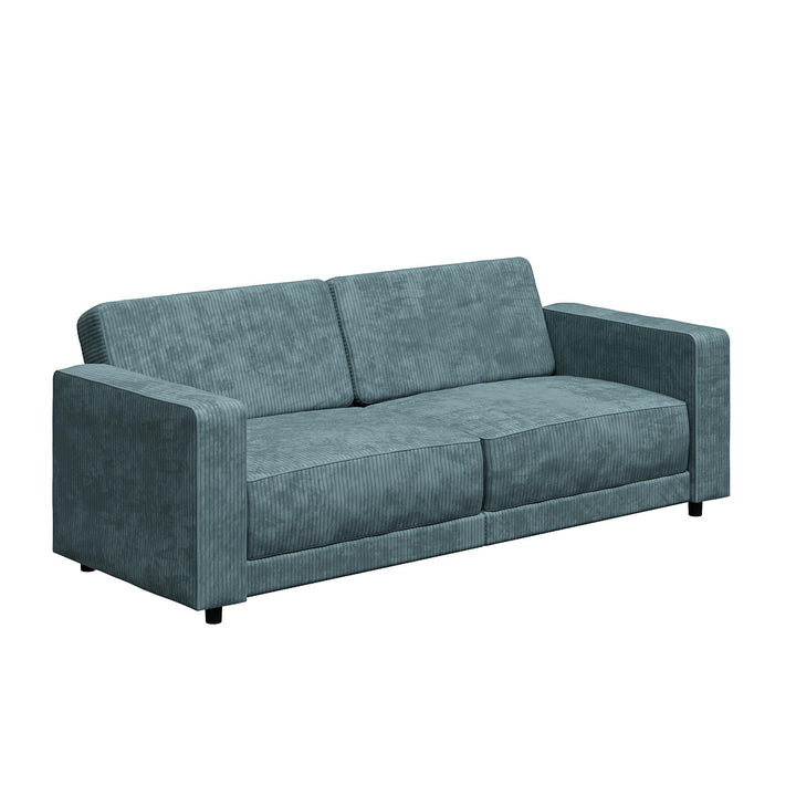 Allie Corduroy Futon Sofa Bed - Teal Corduroy - 3-Seater