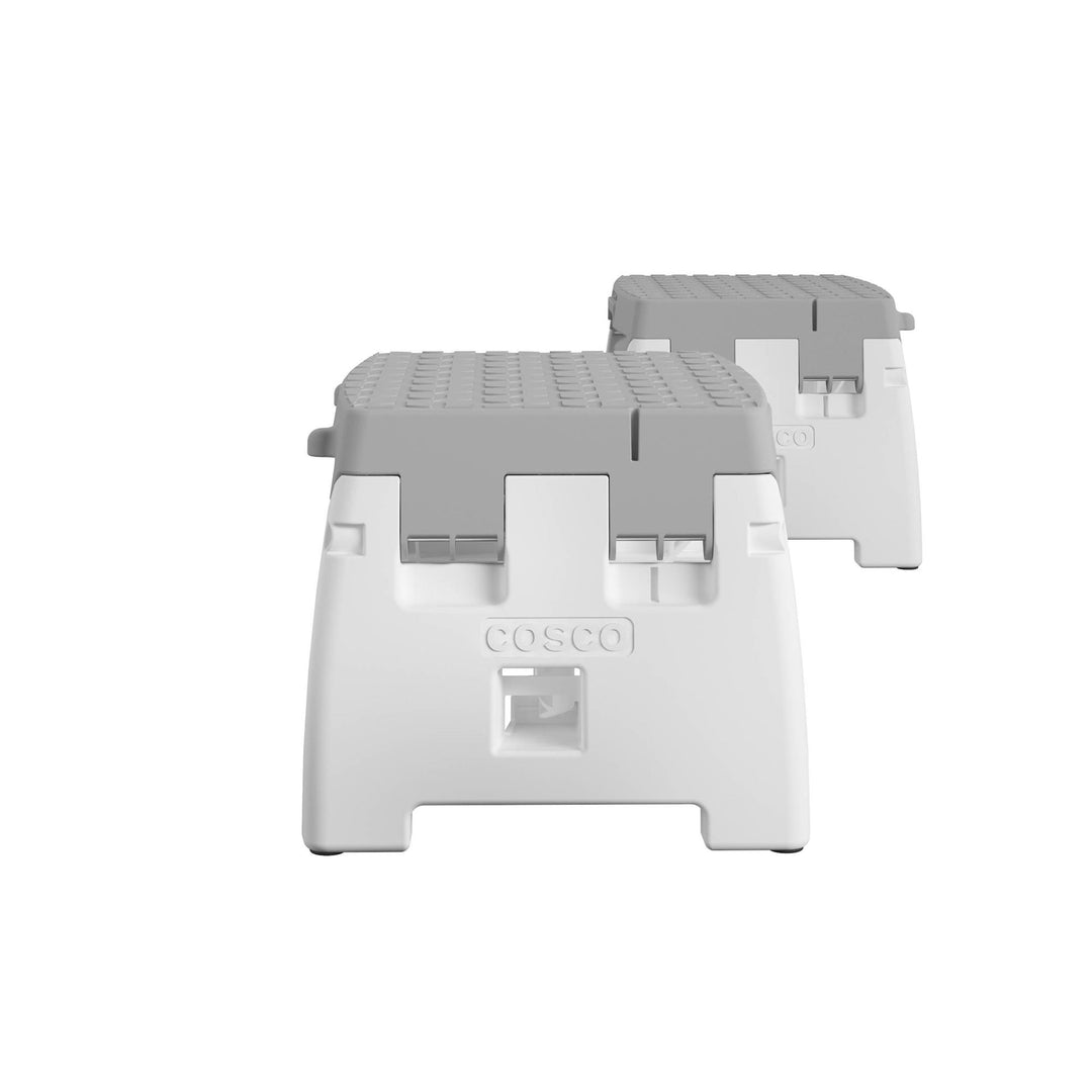 COSCO 1 Step Molded Folding Step Stool, 300 lbs. Weight Capacity, Type 1A (2-pack) - Gray