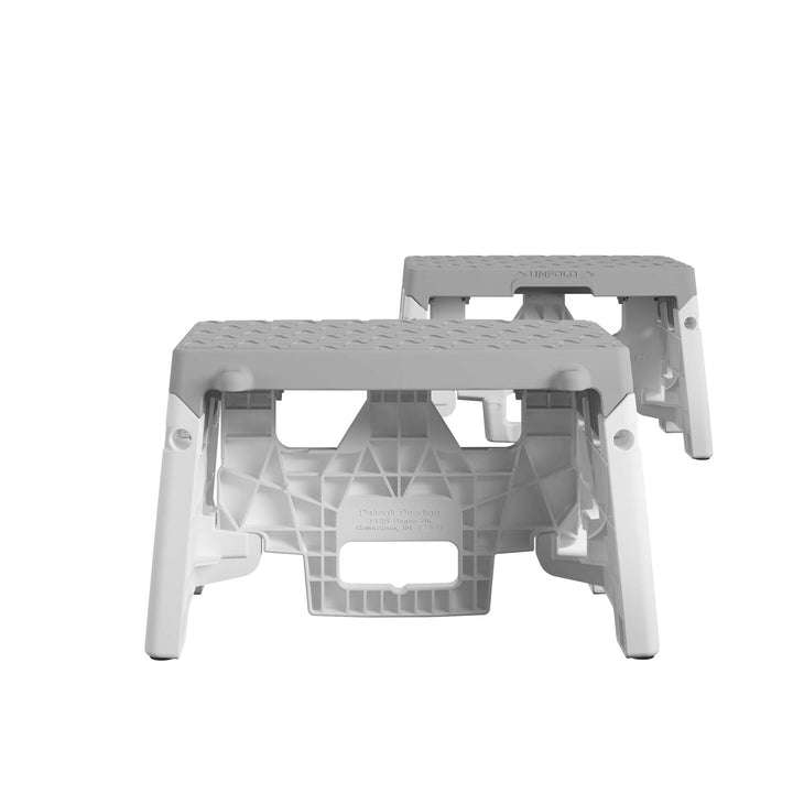 COSCO 1 Step Molded Folding Step Stool, 300 lbs. Weight Capacity, Type 1A (2-pack) - Gray