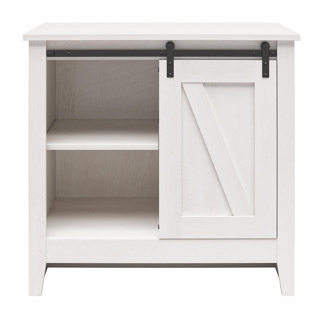 Alton Nightstand with Sliding Barn Door and 4 Shelves - Magnolia Oak