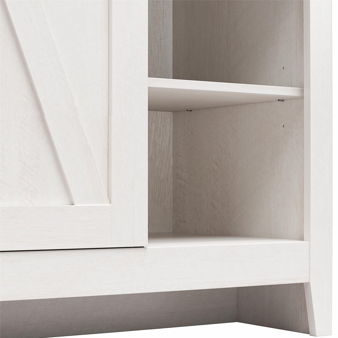 Alton Nightstand with Sliding Barn Door and 4 Shelves - Magnolia Oak