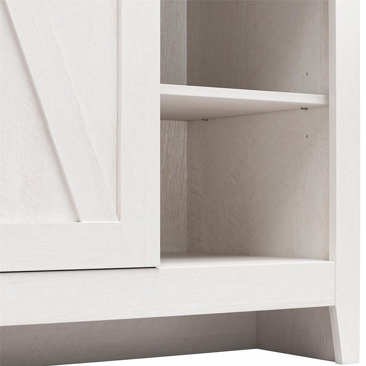 Alton Nightstand with Sliding Barn Door and 4 Shelves - Magnolia Oak