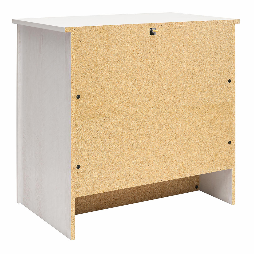 Alton Nightstand with Sliding Barn Door and 4 Shelves - Magnolia Oak