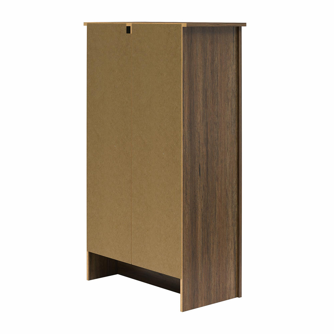 Alton Tall 5 Drawer Dresser with Sliding Barn Door and 3 Shelves - Rustic Walnut - 5 Drawer