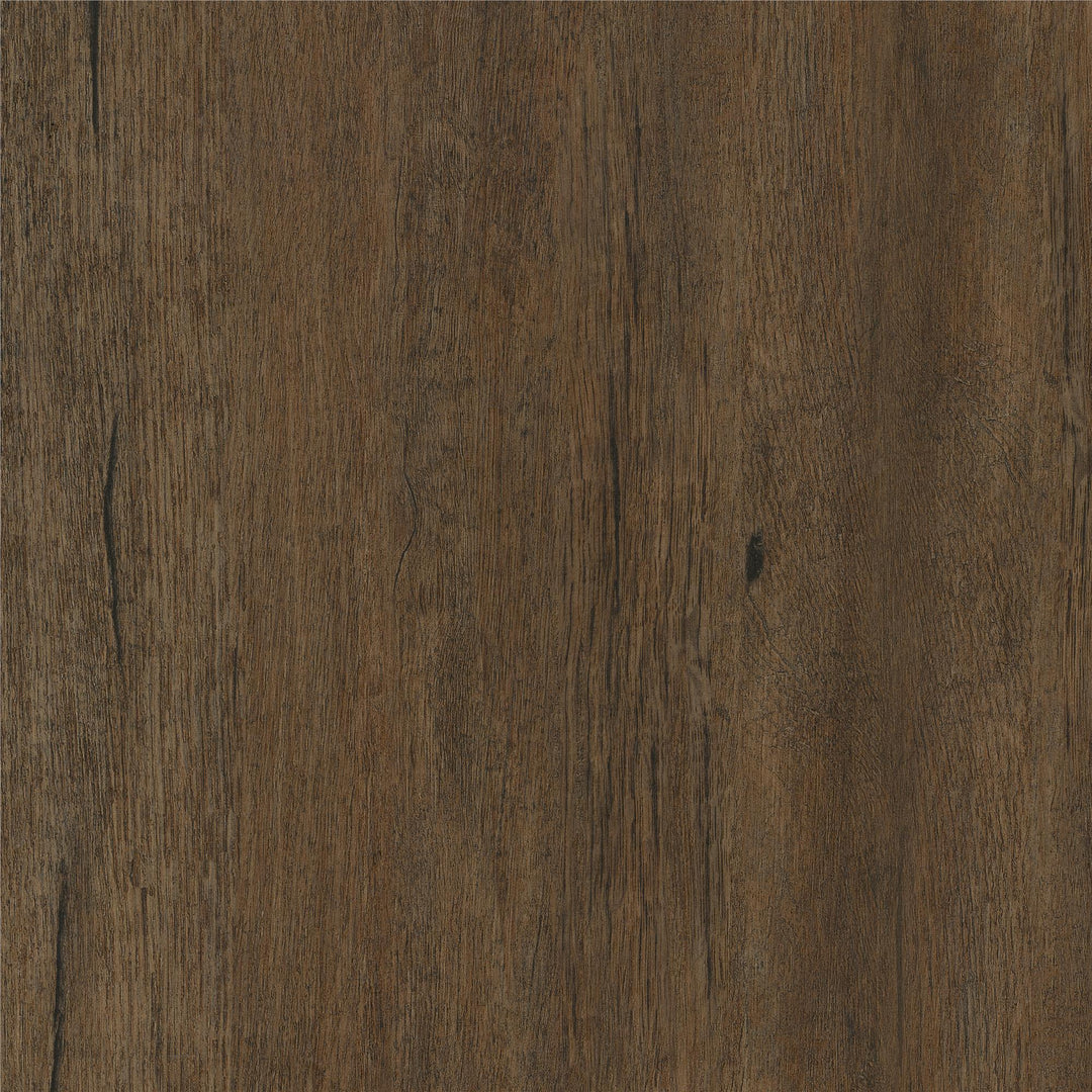 Alton Tall 5 Drawer Dresser with Sliding Barn Door and 3 Shelves - Rustic Walnut - 5 Drawer