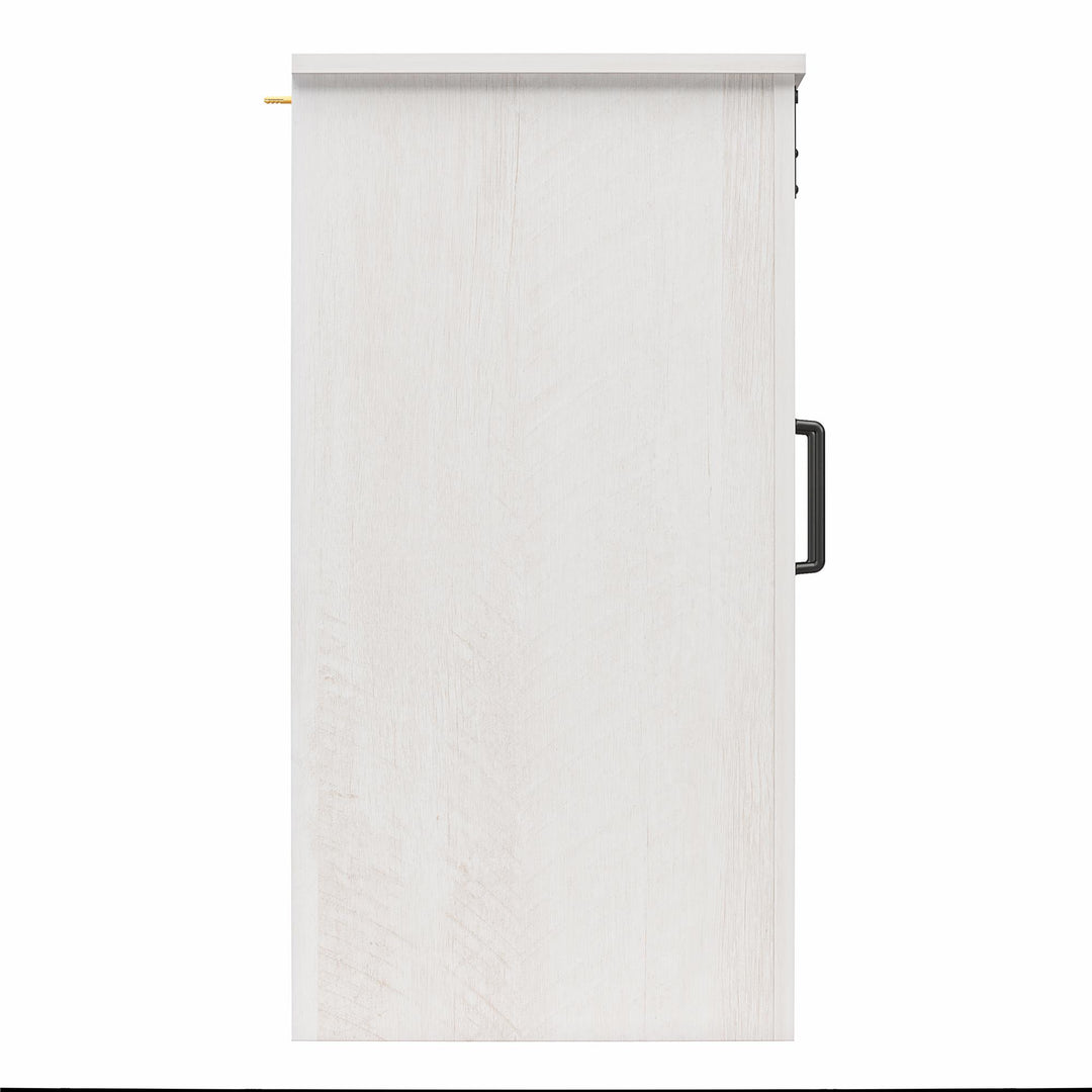 Alton 3 Drawer Dresser with 2 Sliding Barn Doors and 6 Shelves - Magnolia Oak - 3 Drawer