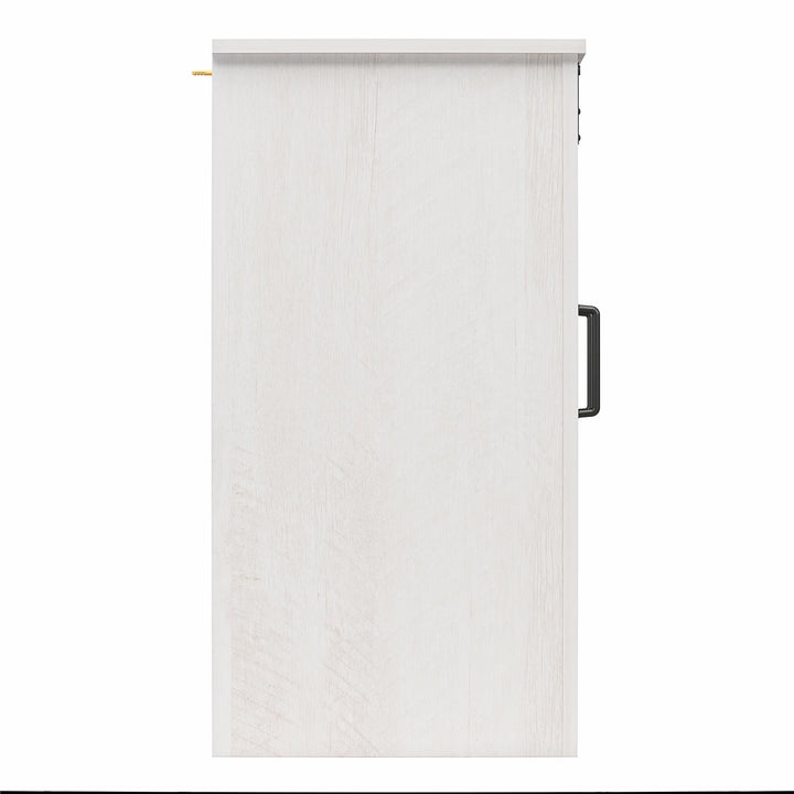 Alton 3 Drawer Dresser with 2 Sliding Barn Doors and 6 Shelves - Magnolia Oak - 3 Drawer