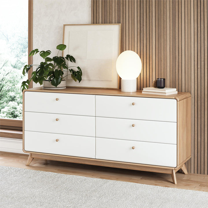 Ren Home Leva 6 Drawer Dresser - Oak