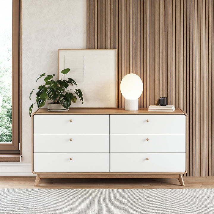 Ren Home Leva 6 Drawer Dresser - Oak