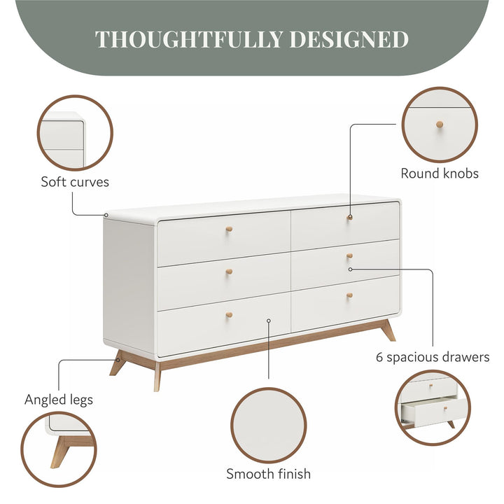 Ren Home Leva 6 Drawer Dresser - Charleswood White
