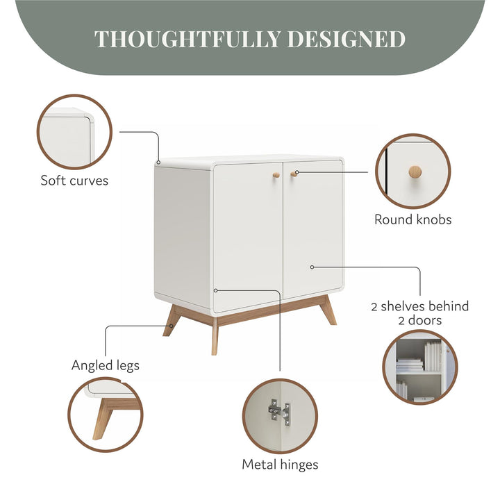 Ren Home Leva Scandinavian Style Accent Cabinet - Charleswood White