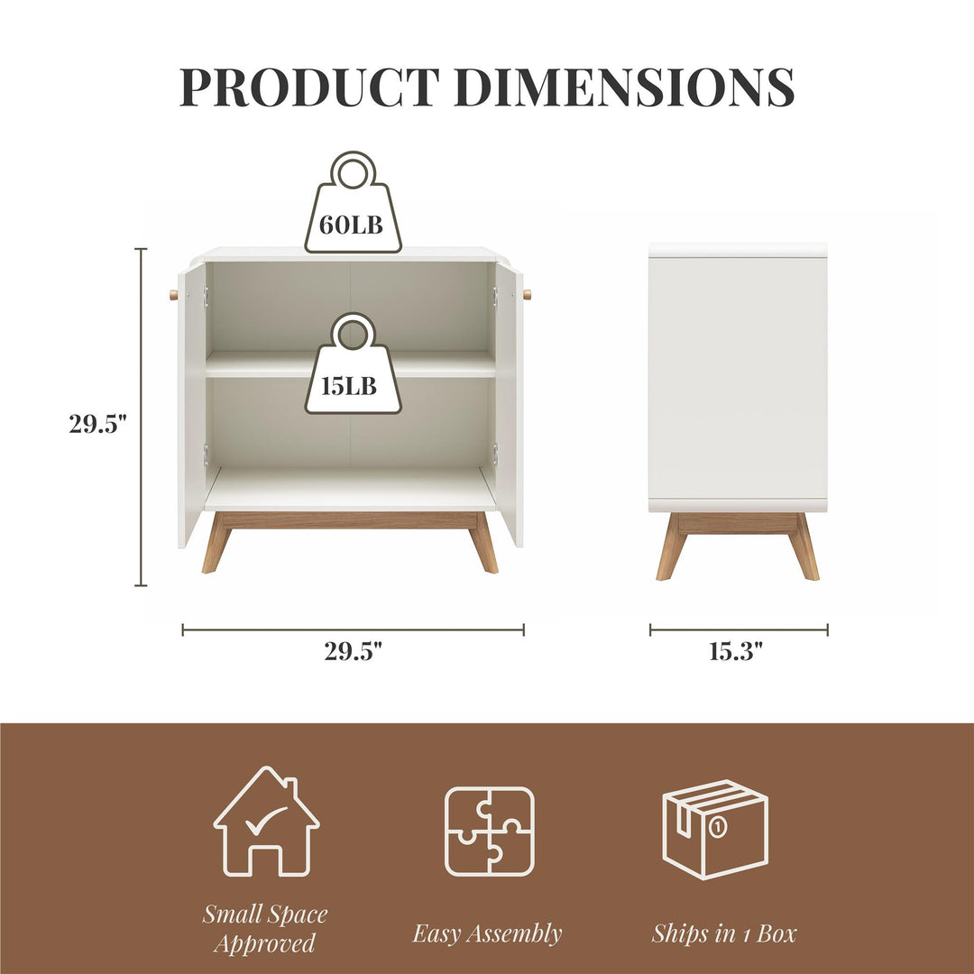 Ren Home Leva Scandinavian Style Accent Cabinet - Charleswood White
