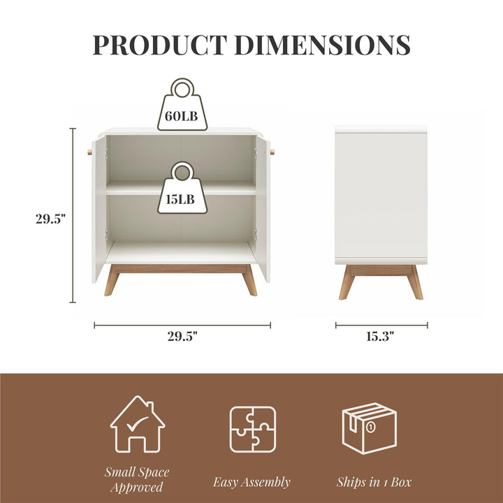 Ren Home Leva Scandinavian Style Accent Cabinet - Charleswood White