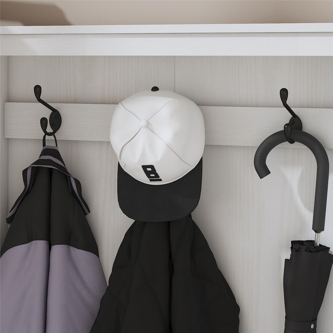 Farmhouse Entryway Hall Tree with Bench, Federal White - Federal White - 1 Door