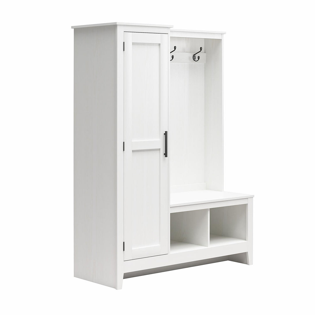 Farmhouse Entryway Hall Tree with Bench, Federal White - Federal White - 1 Door