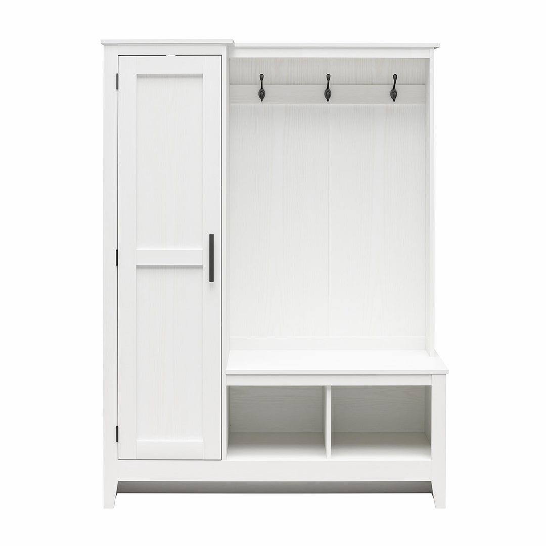 Farmhouse Entryway Hall Tree with Bench, Federal White - Federal White - 1 Door