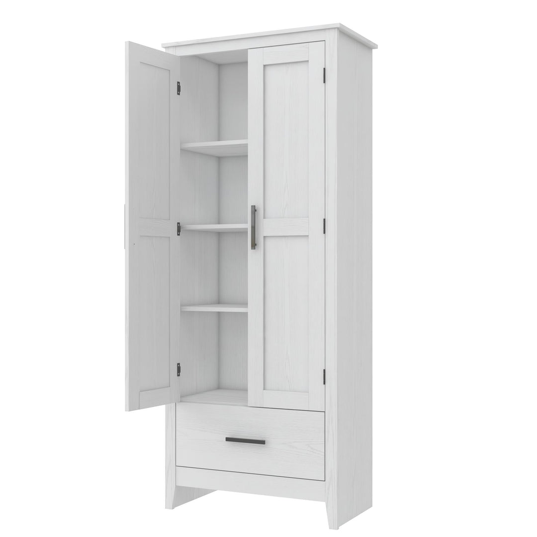 Farmhouse 2-Door, 1-Drawer Storage Cabinet - Federal White - Tall