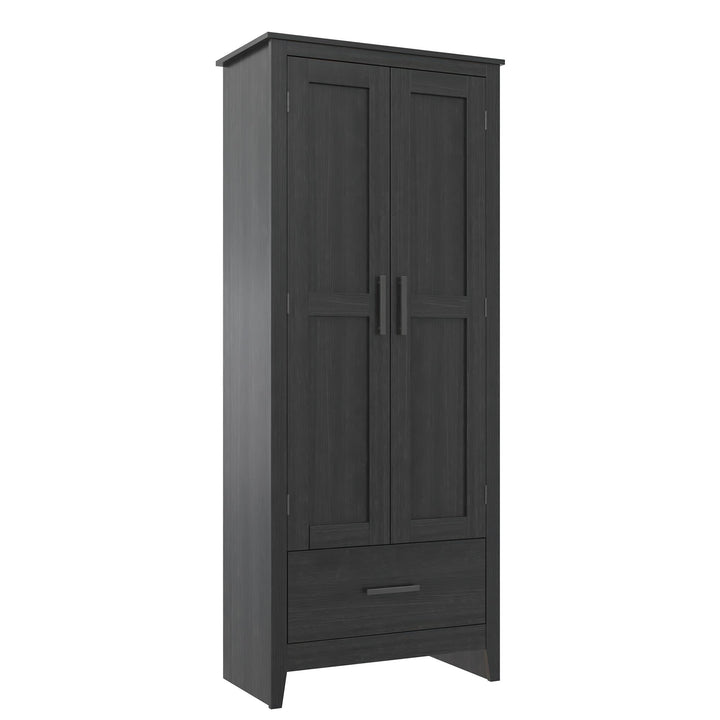 Farmhouse 2-Door, 1-Drawer Storage Cabinet - Shadow Oak - Tall