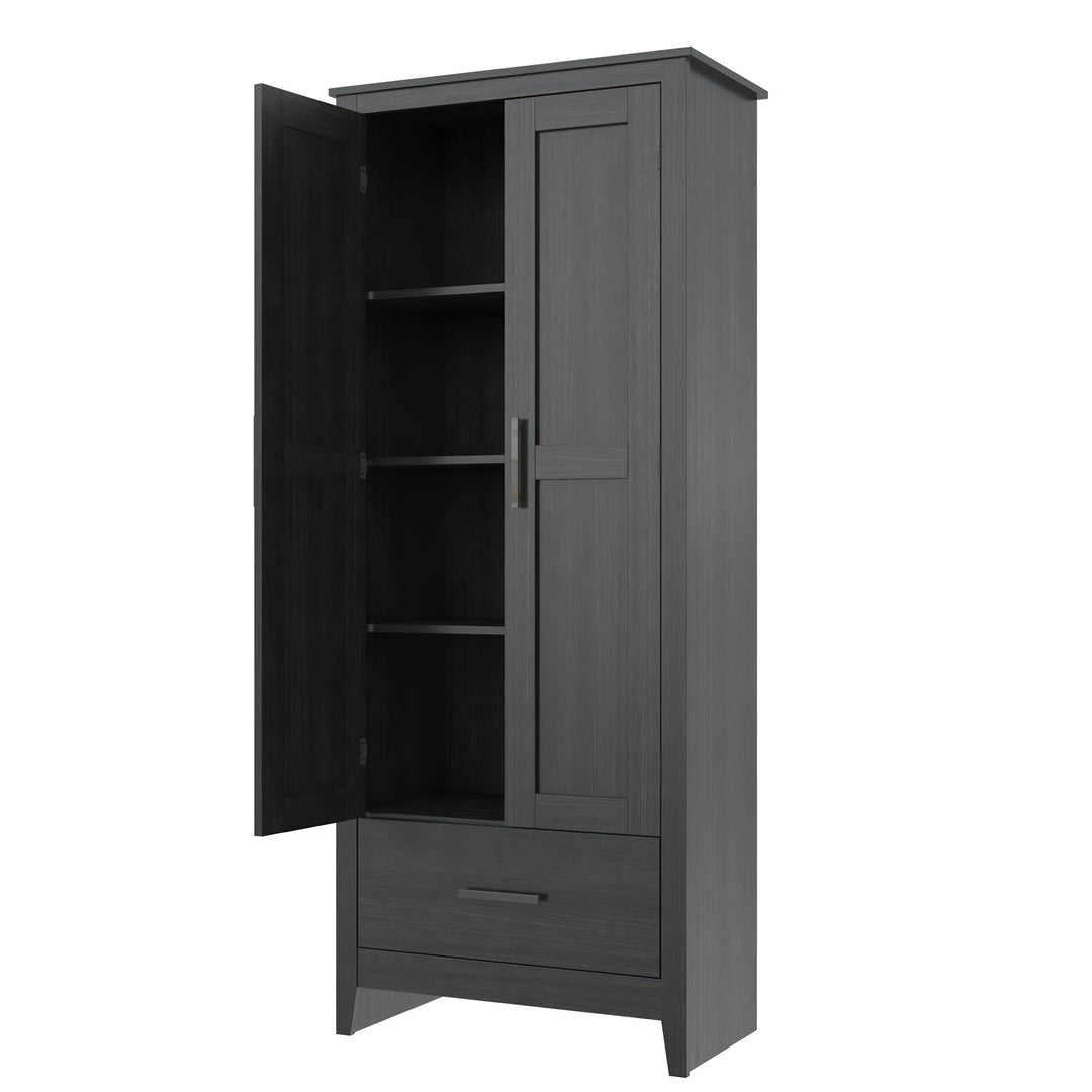 Farmhouse 2-Door, 1-Drawer Storage Cabinet - Shadow Oak - Tall