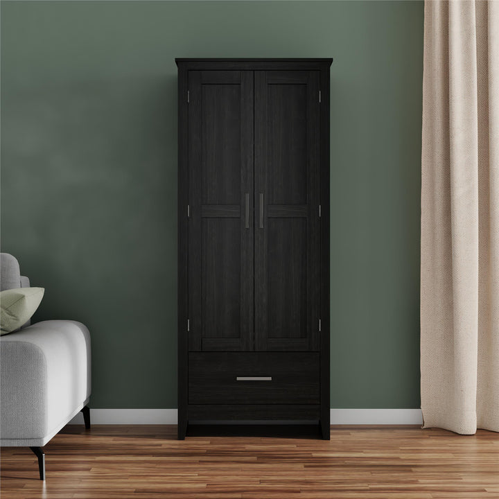 Farmhouse 2-Door, 1-Drawer Storage Cabinet - Shadow Oak - Tall