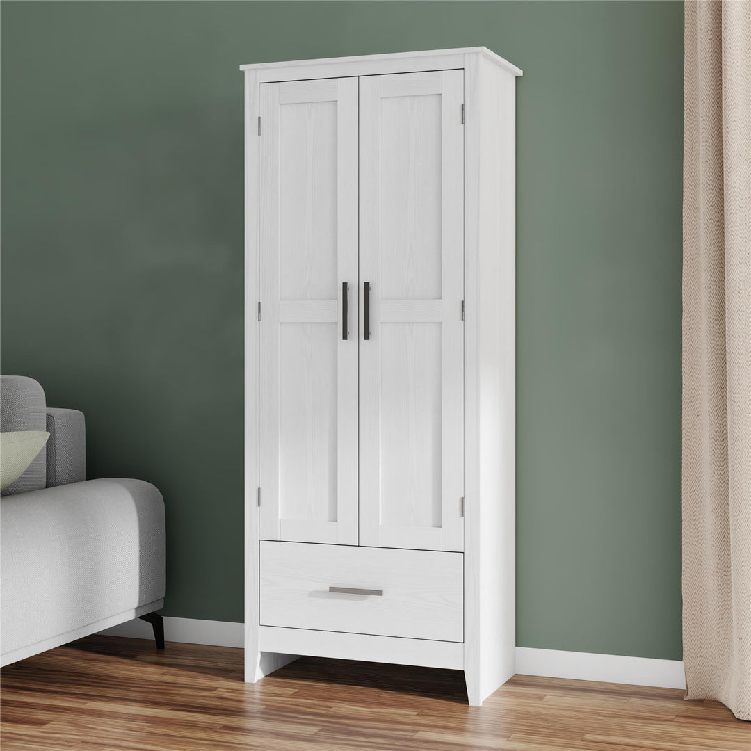Farmhouse 2-Door, 1-Drawer Storage Cabinet - Federal White - Tall