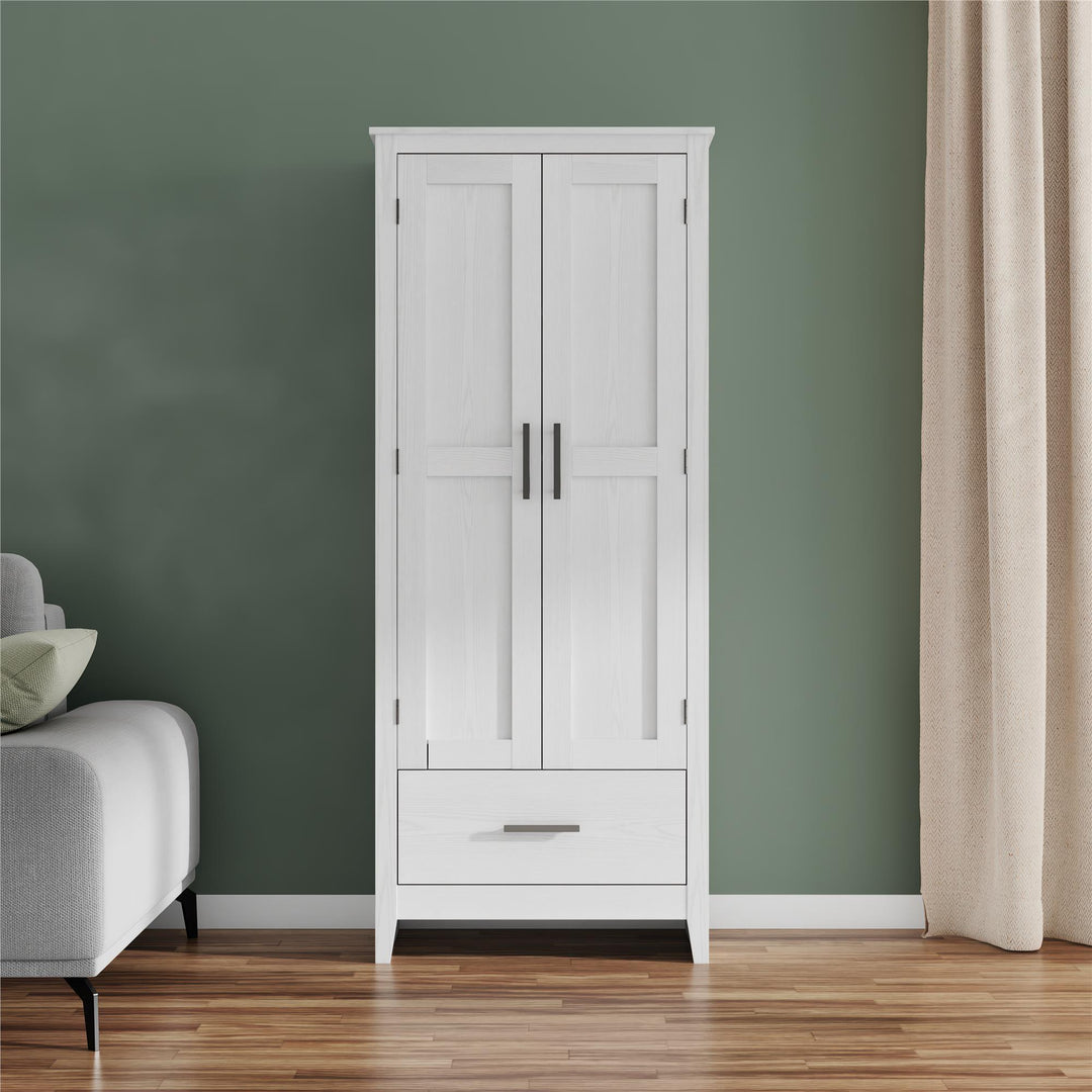 Farmhouse 2-Door, 1-Drawer Storage Cabinet - Federal White - Tall