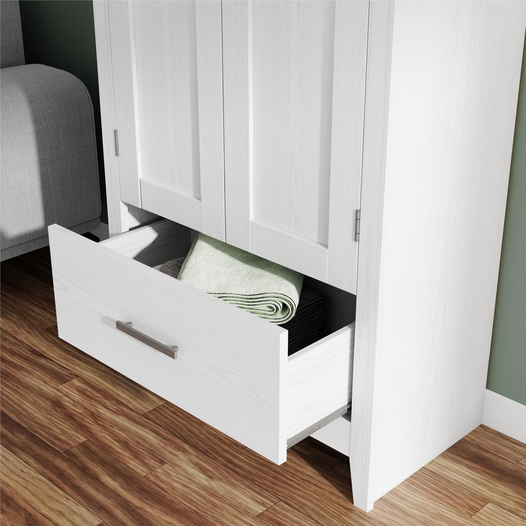 Farmhouse 2-Door, 1-Drawer Storage Cabinet - Federal White - Tall