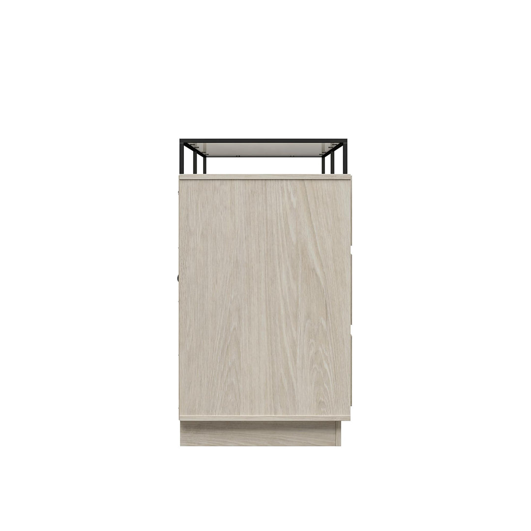 Devon 6-Drawer Dresser with LED Lights and Glass Top - Eden Ash - 6 Drawer