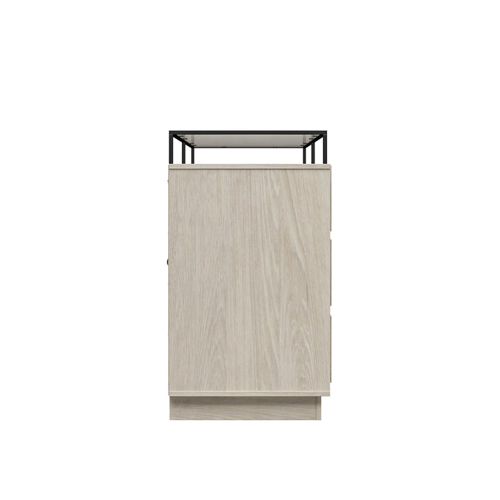 Devon 6-Drawer Dresser with LED Lights and Glass Top - Eden Ash - 6 Drawer