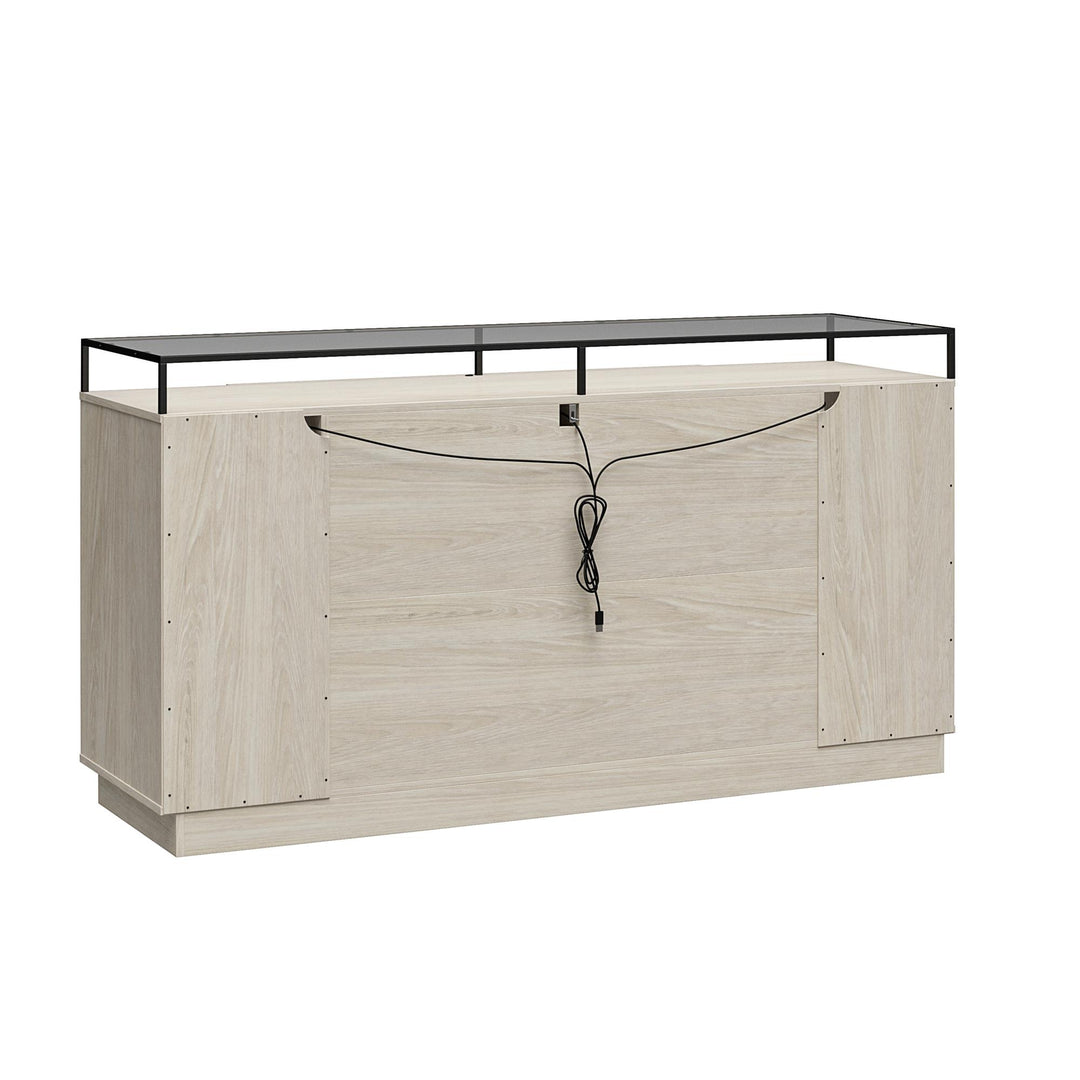 Devon 6-Drawer Dresser with LED Lights and Glass Top - Eden Ash - 6 Drawer